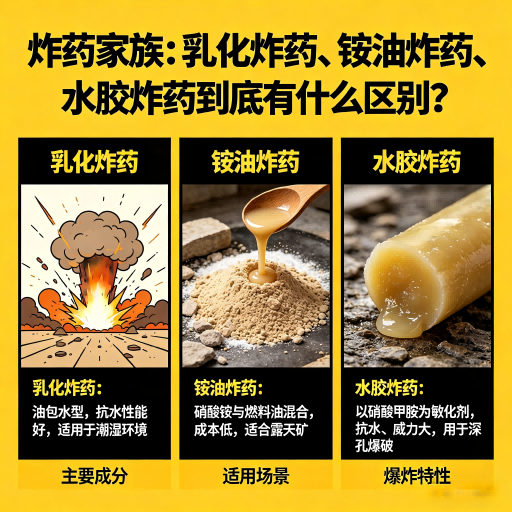 湘乡炸药家族：乳化炸药、铵油炸药、水胶炸药到底有什么区别？